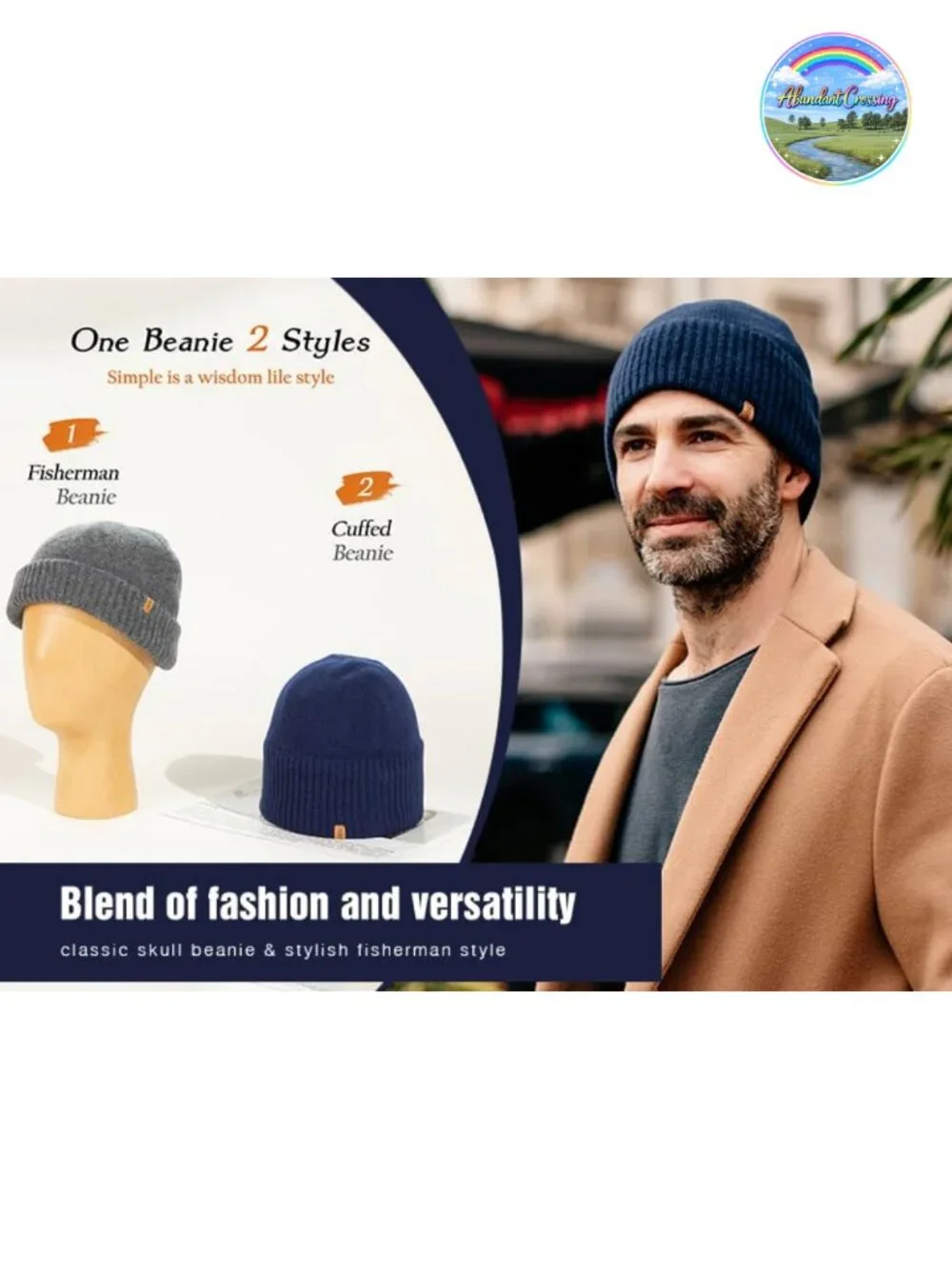 Merino Wool Beanie Polartec Fleece Lined Winter Ski Hat